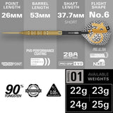 Target Darts Bolide Envy 01 90% Tungsten Steel Tip Darts-4-22 GRAM-Premier Darts