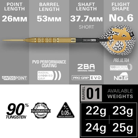 Target Darts Bolide Envy 01 90% Tungsten Steel Tip Darts-4-22 GRAM-Premier Darts