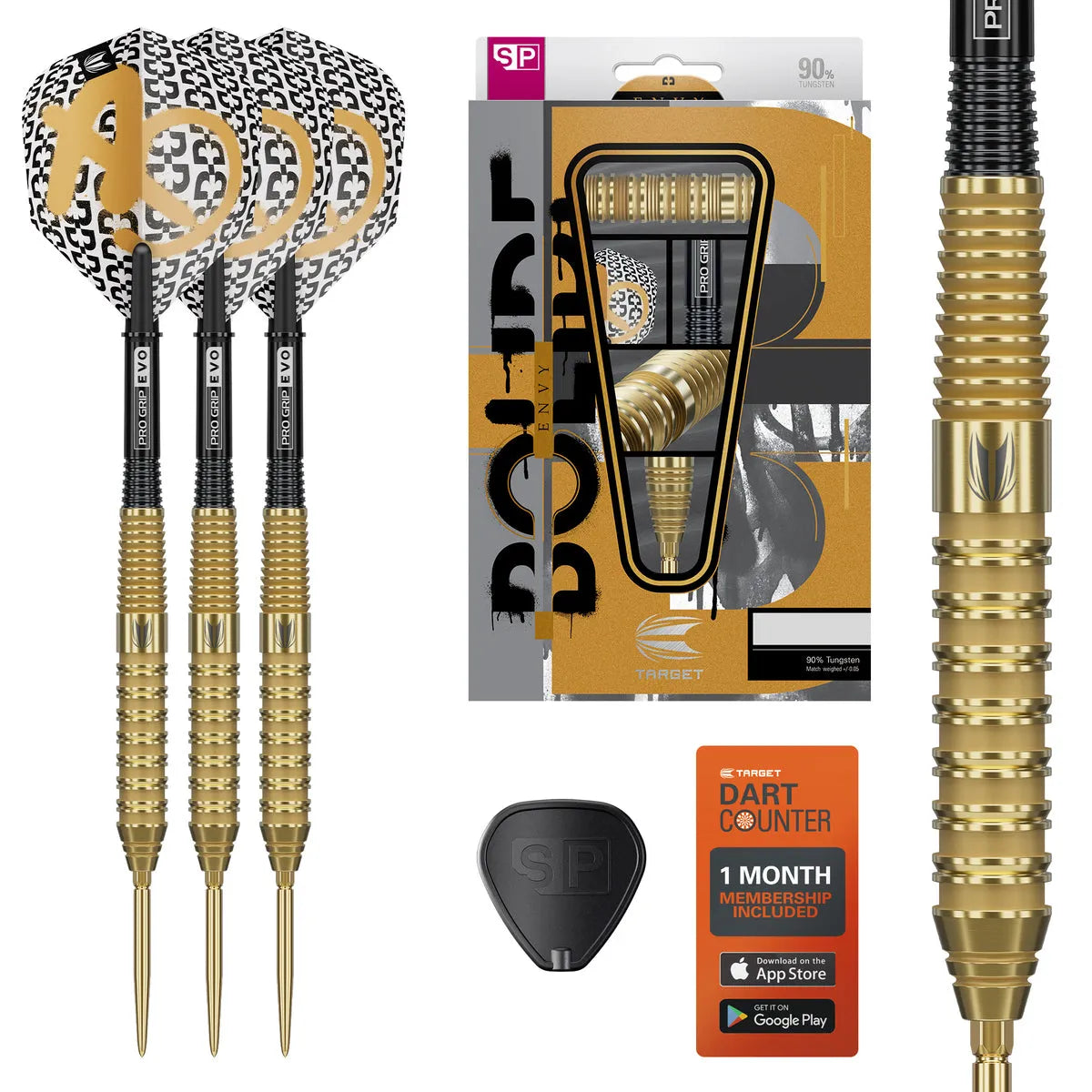 Target Darts Bolide Envy 02 90% Tungsten Steel Tip Darts-3-22 GRAM-Premier Darts