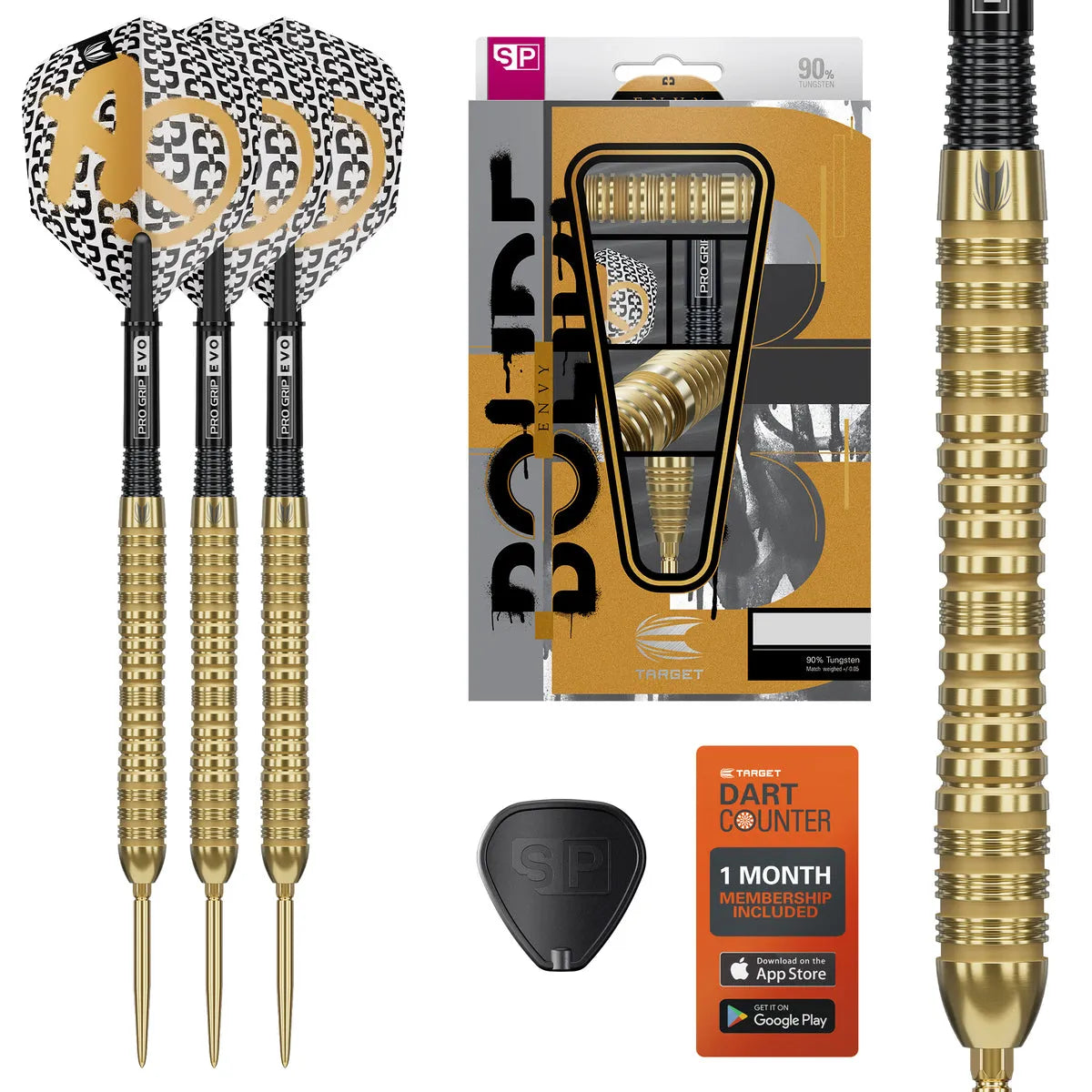 Target Darts Bolide Envy 04 90% Tungsten Steel Tip Darts-3-21 GRAM-Premier Darts