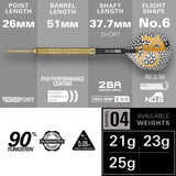 Target Darts Bolide Envy 04 90% Tungsten Steel Tip Darts-4-21 GRAM-Premier Darts