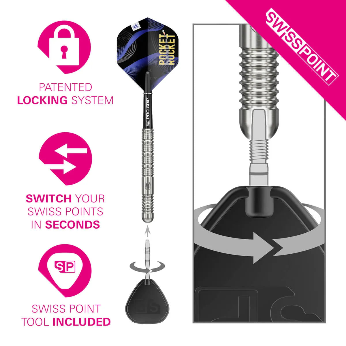 Target Darts Justin Hood G1 SP 90% Tungsten Steel Tip Darts-6-23 GRAM-Premier Darts