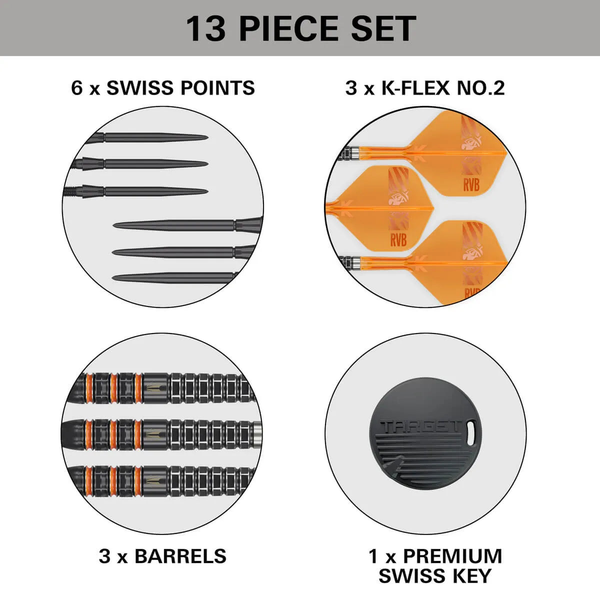 Target Darts Raymond Van Barneveld 95K 95% Tungsten Steel Tip Darts-7-21 GRAM-Premier Darts