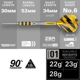 Target Darts Buzz 01 SP 90% Tungsten Steel Tip Darts-4-22 GRAM-Premier Darts