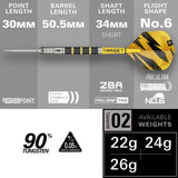 Target Darts Buzz 02 SP 90% Tungsten Steel Tip Darts-4-22 GRAM-Premier Darts