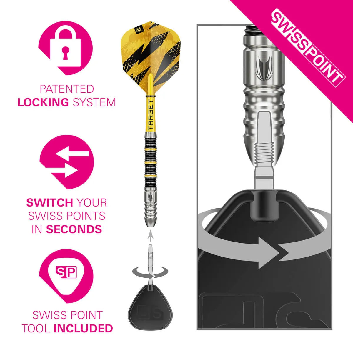 Target Darts Buzz 02 SP 90% Tungsten Steel Tip Darts-5-22 GRAM-Premier Darts