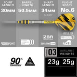 Target Darts Buzz 03 SP 90% Tungsten Steel Tip Darts-4-23 GRAM-Premier Darts