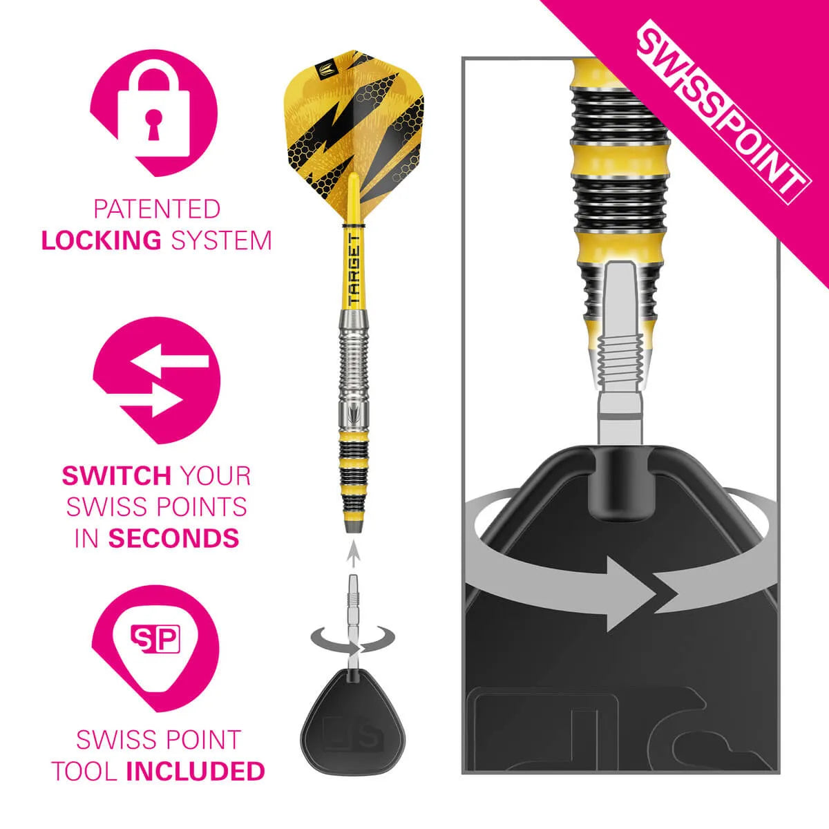 Target Darts Buzz 03 SP 90% Tungsten Steel Tip Darts-5-23 GRAM-Premier Darts