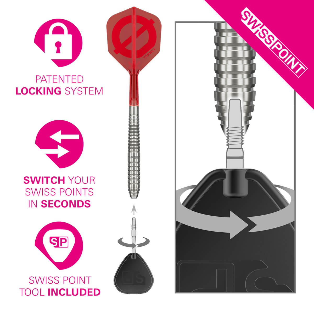 Target Darts Group Ø 01 SP 50% Tungsten Steel Tip Darts-5-22 GRAM-Premier Darts