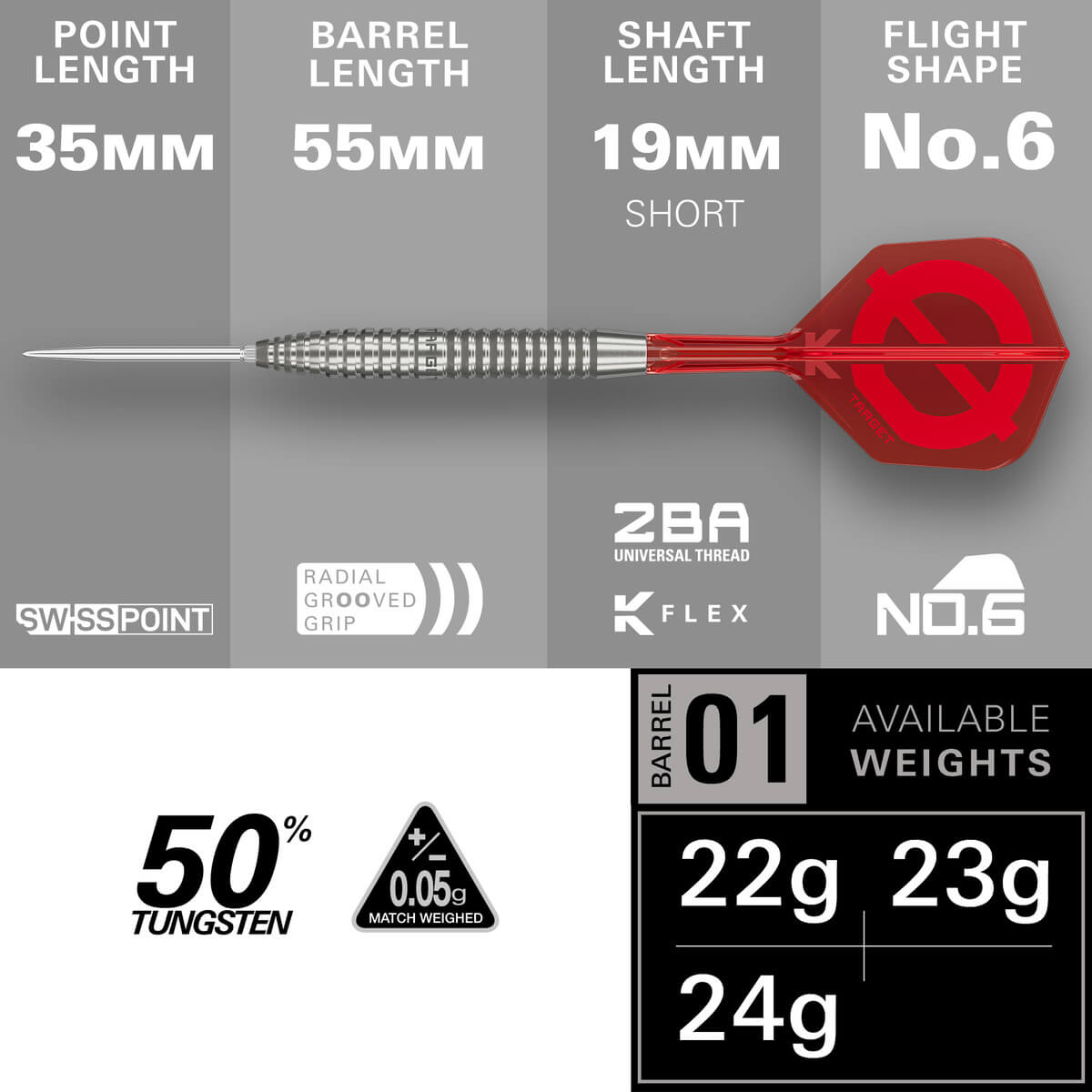 Target Darts Group Ø 02 SP 90% Tungsten Steel Tip Darts-4-21 GRAM-Premier Darts