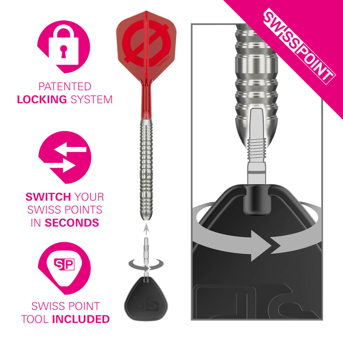 Target Darts Group Ø 03 SP 90% Tungsten Steel Tip Darts-5-22 GRAM-Premier Darts