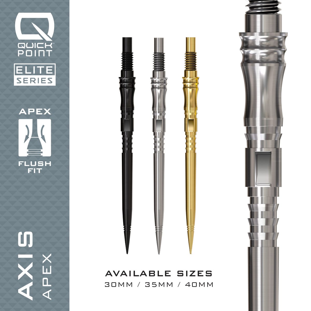 Harrows Apex Axis Elite Series Quick Points-4-Black-30mm-Premier Darts