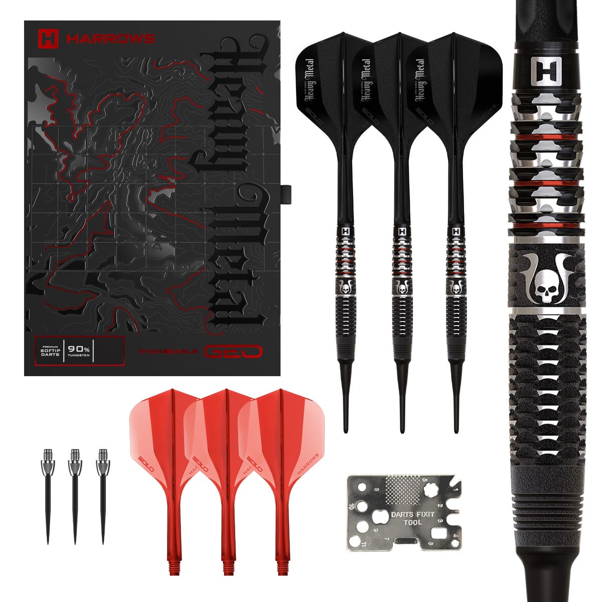 Harrows Ryan Searle Geo 90% Tungsten Soft Tip Darts-1-20 GRAM-Premier Darts