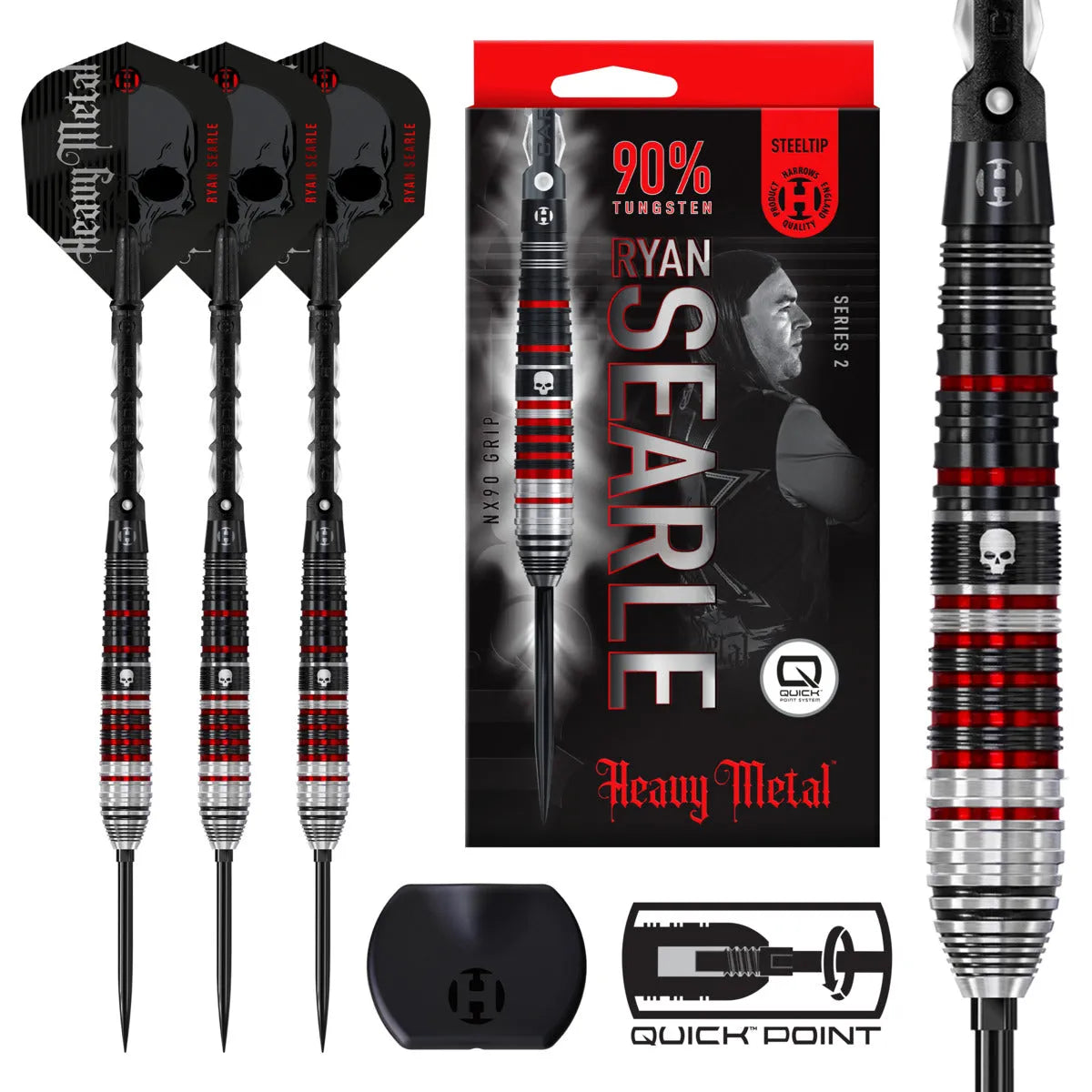 Harrows Ryan Searle Series 2 QP 90% Tungsten Steel Tip Darts-1-22 GRAM-Premier Darts