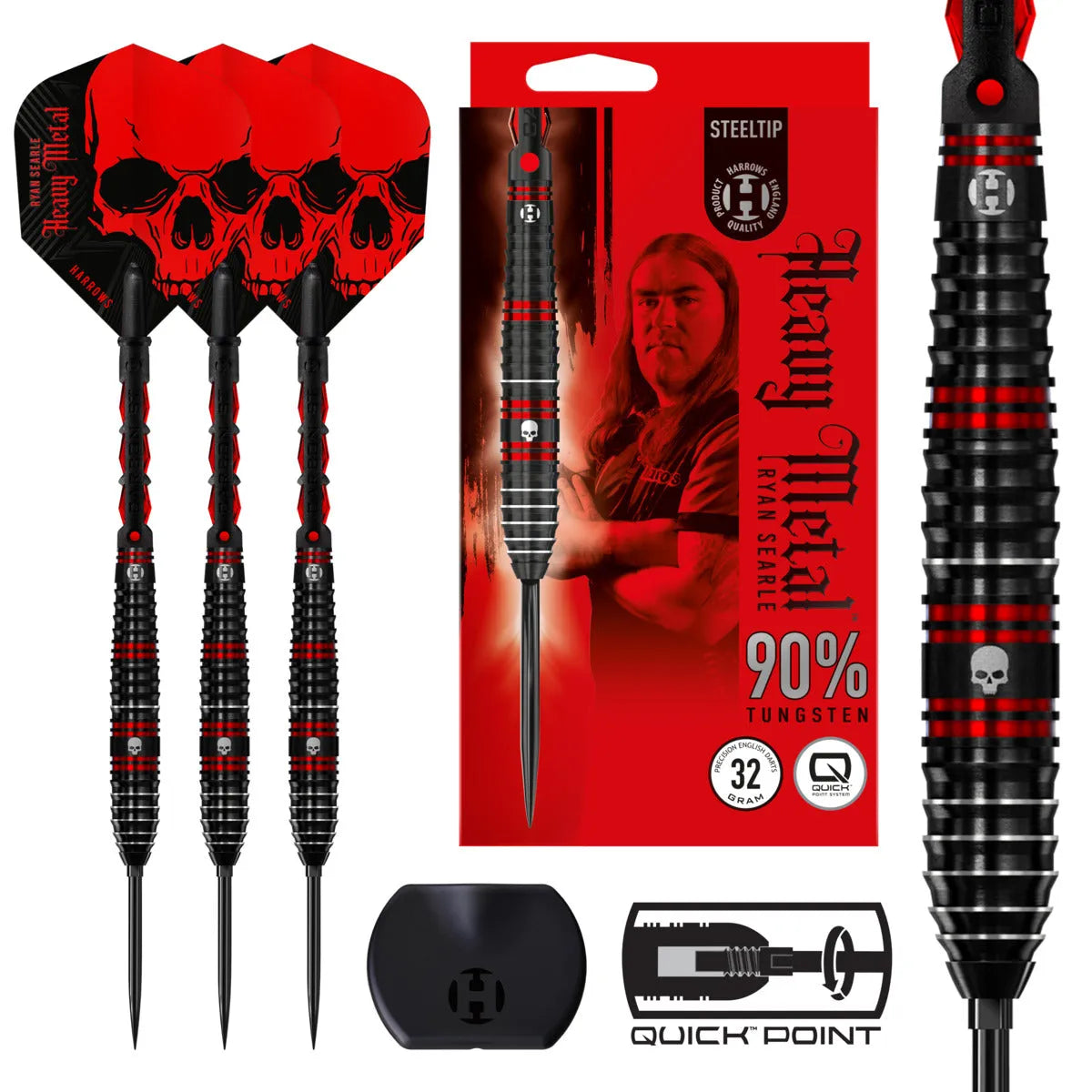 Harrows Ryan Searle QP 90% Tungsten Steel Tip Darts-1-22 GRAM-Premier Darts
