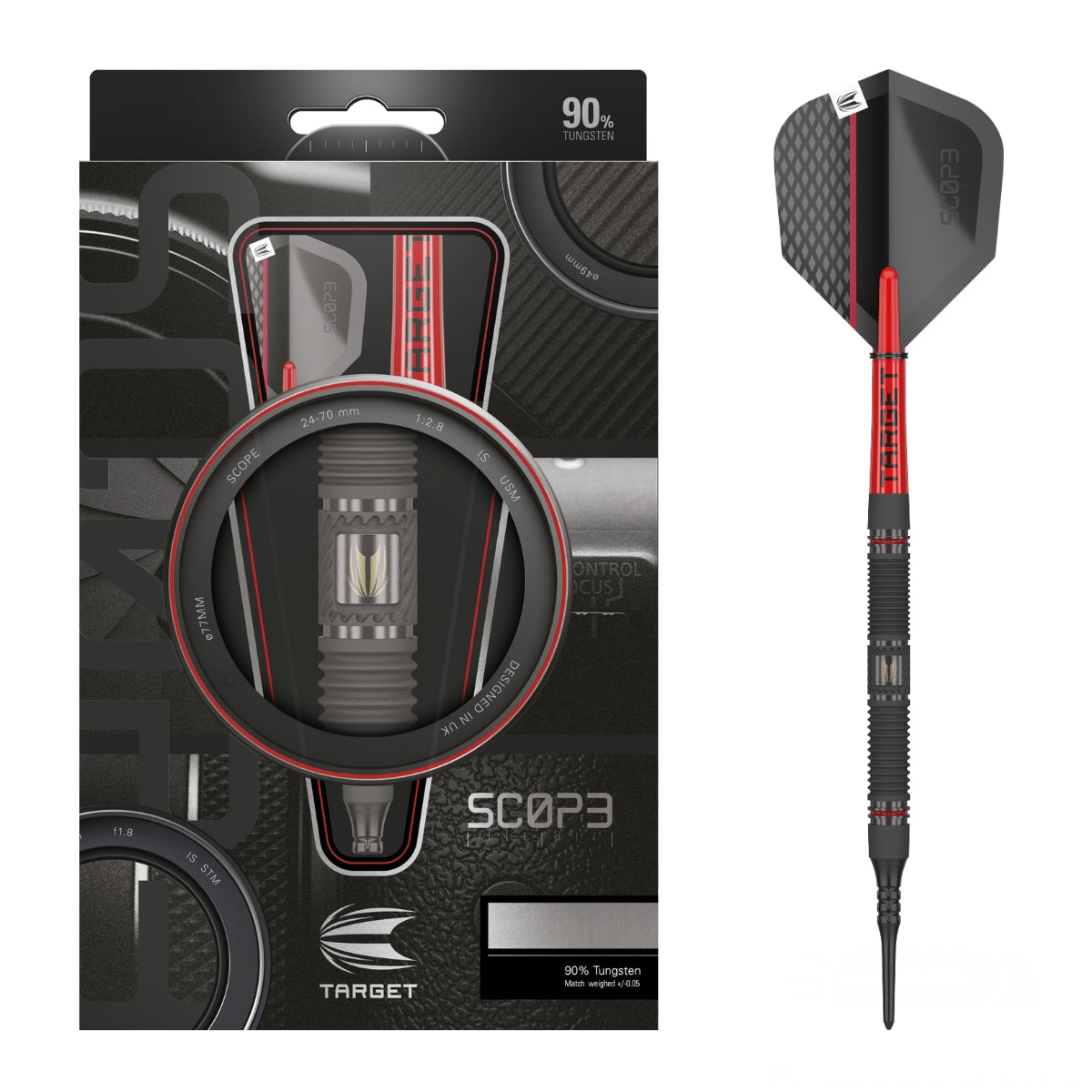 Target Darts Scope 10 90% Tungsten Soft Tip Darts