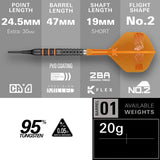 Target Darts Raymond Van Barneveld 95K 95% Tungsten Soft Tip Darts-5-20 GRAM-Premier Darts
