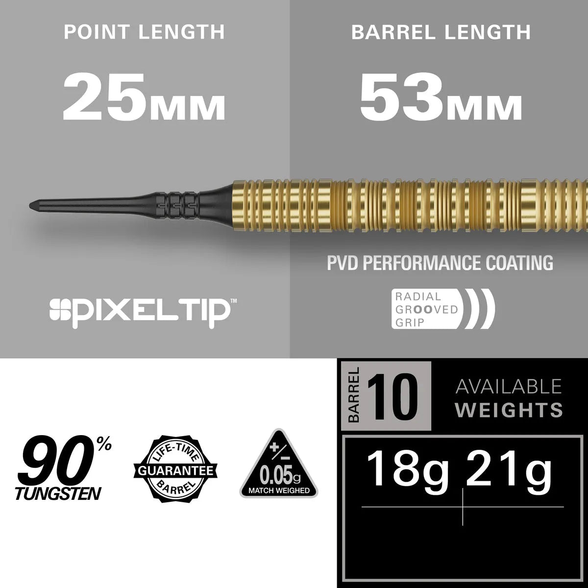 Target Darts Bolide Envy 10 90% Tungsten Soft Tip Darts-4-18 GRAM-Premier Darts