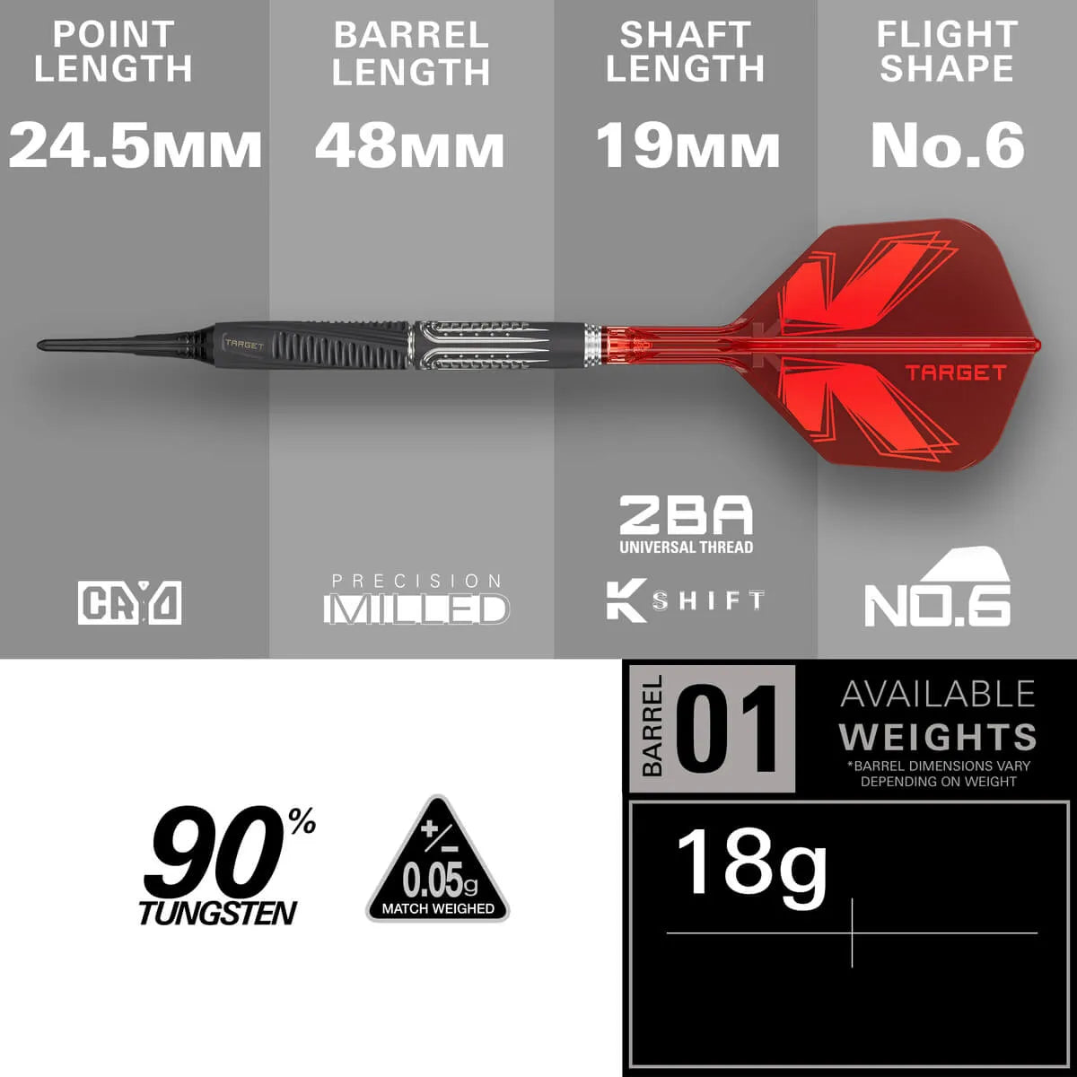 Target Darts Shift 90% Tungsten Soft Tip Darts-4-18 GRAM-Premier Darts