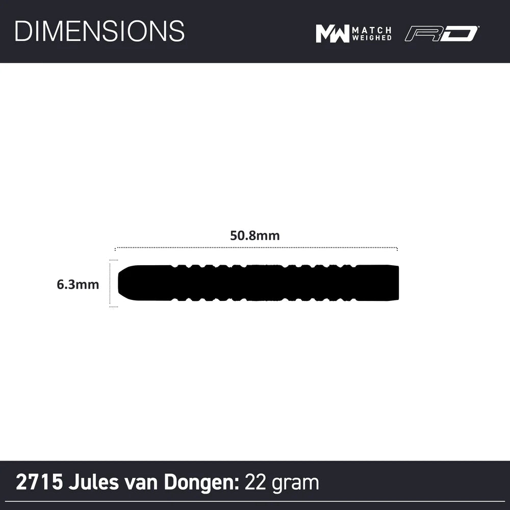 Winmau Jules van Dongen 90% Tungsten Steel Tip Darts