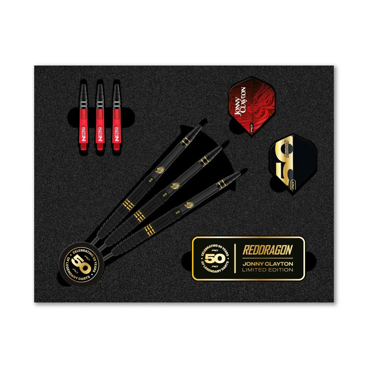 Red Dragon Jonny Clayton 50 Year Limited Edition Player Box-Darts-Red Dragon-22 GRAM-Premier Darts