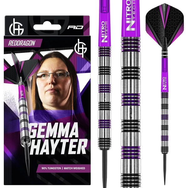 Red Dragon Gemma Hayter 90% Tungsten Steel Tip Darts-1-22 GRAM-Premier Darts