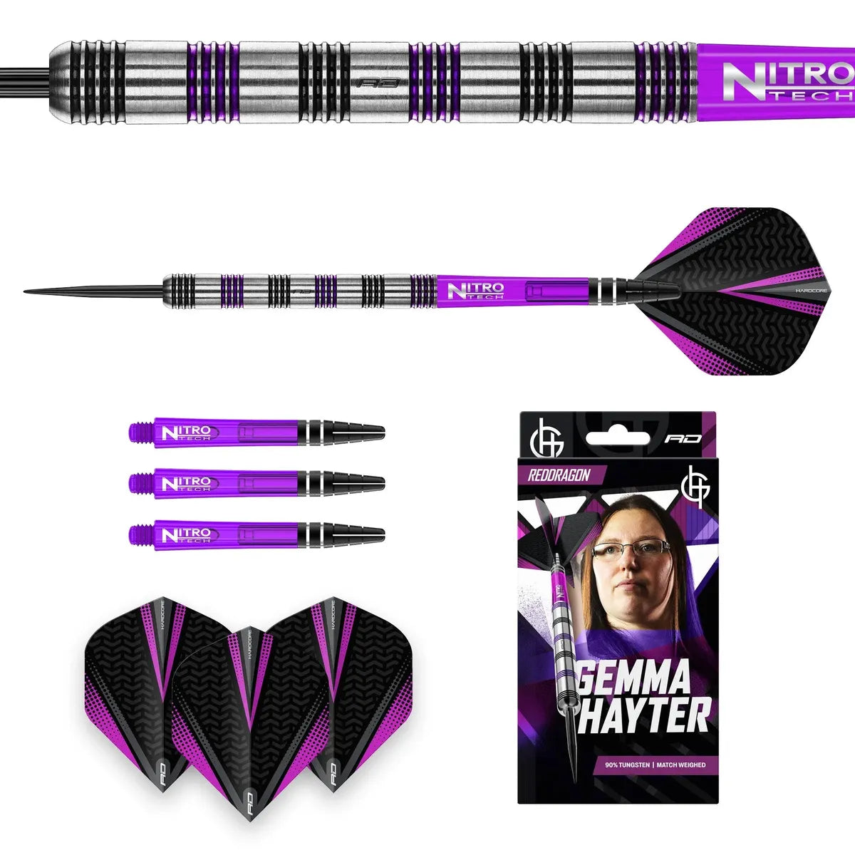 Red Dragon Gemma Hayter 90% Tungsten Steel Tip Darts