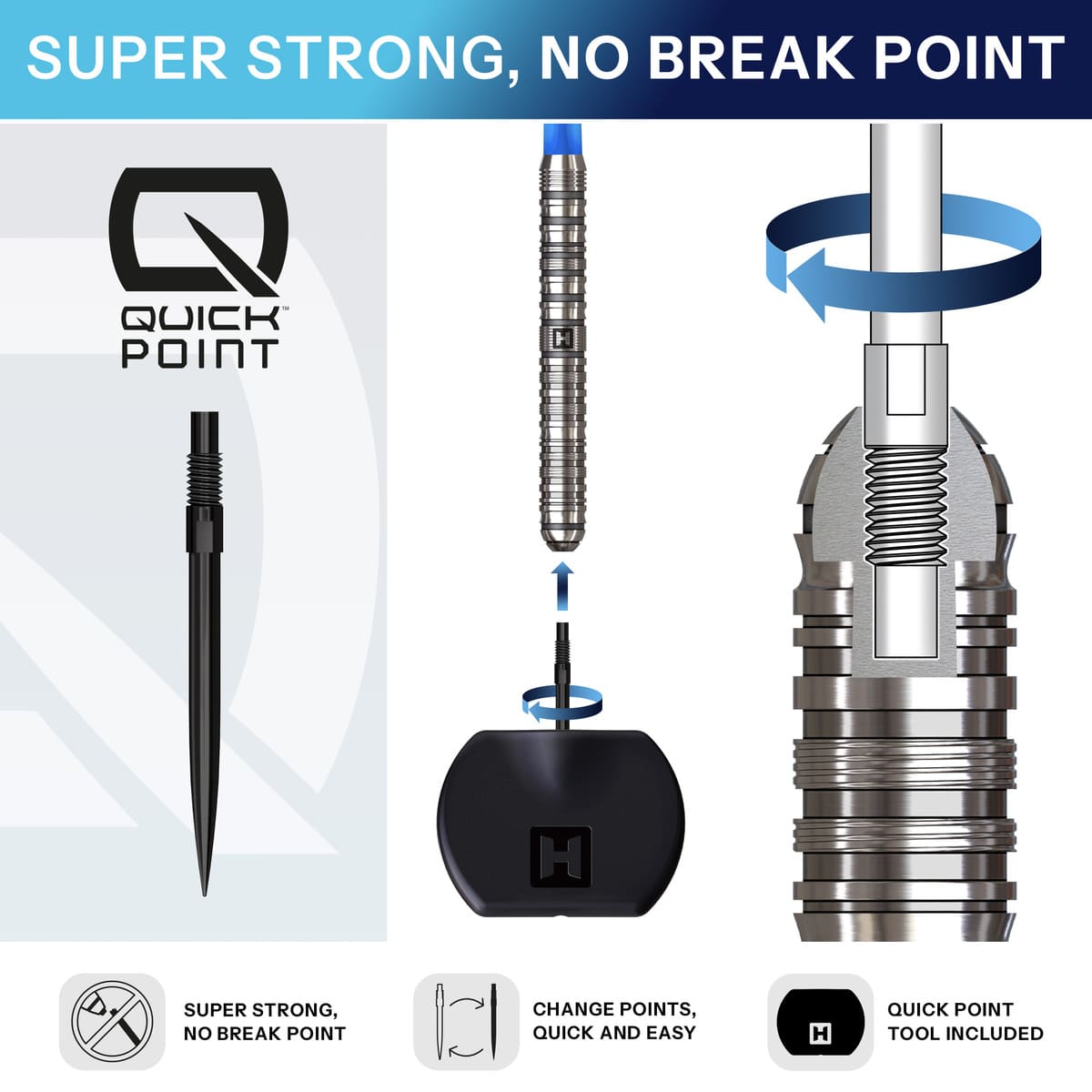 Harrows Flux QP Pro Tungsten Steel Tip Darts-3-22 GRAM-Premier Darts