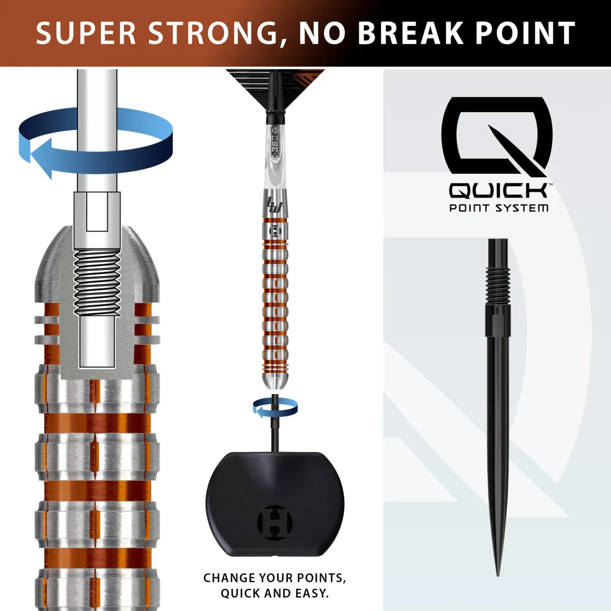 Harrows Luke Woodhouse Series 2 QP 90% Tungsten Steel Tip Darts-3-21 GRAM-Premier Darts