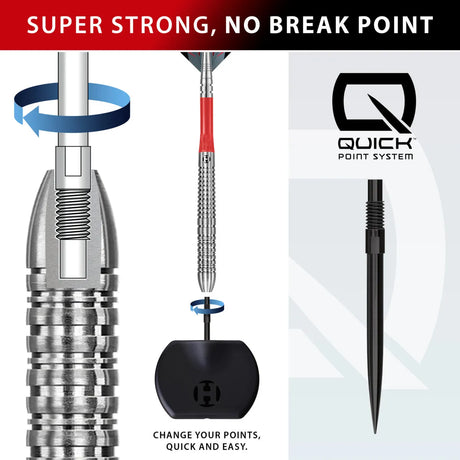 Harrows Damon Heta Natural Silver QP 90% Tungsten Steel Tip Darts-3-21 GRAM-Premier Darts