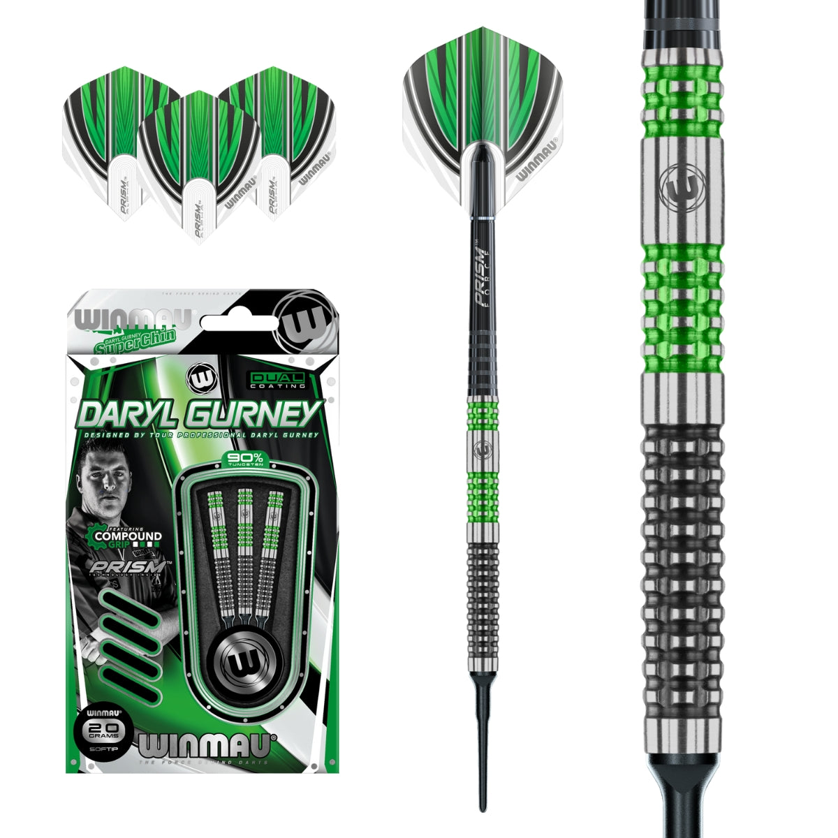 Winmau Daryl Gurney 90% Tungsten Soft Tip Darts