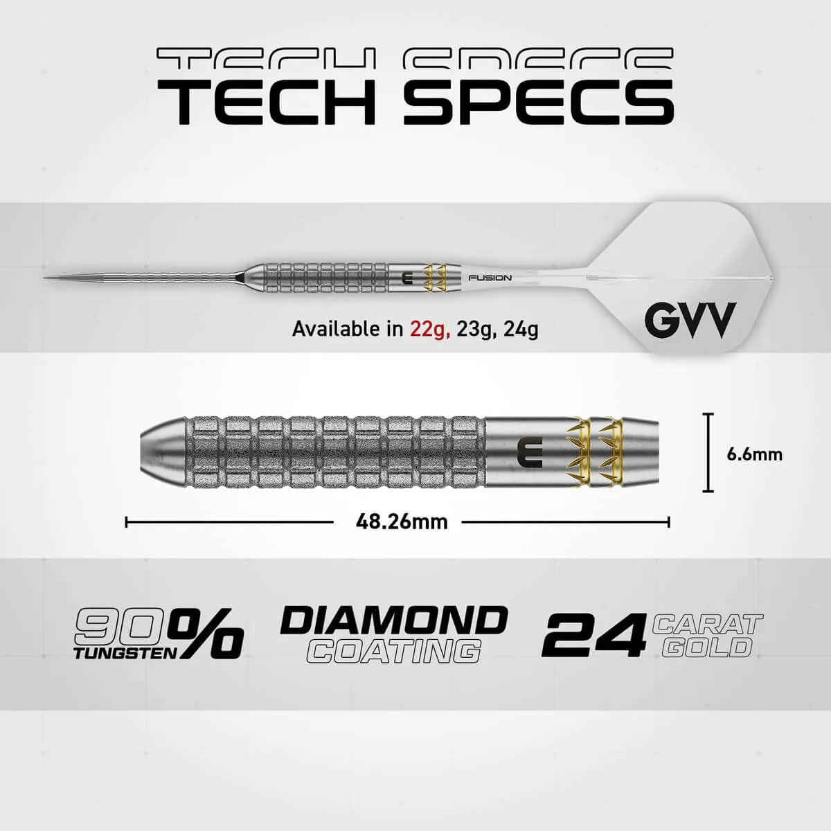 Winmau Gian van Veen W-Max SP 90% Tungsten Steel Tip Darts-11-22 GRAM-Premier Darts