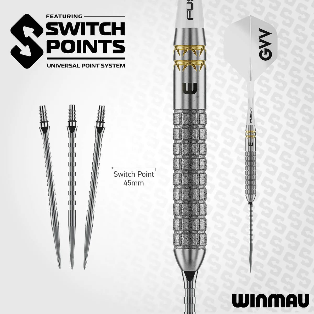 Winmau Gian van Veen W-Max SP 90% Tungsten Steel Tip Darts-9-22 GRAM-Premier Darts