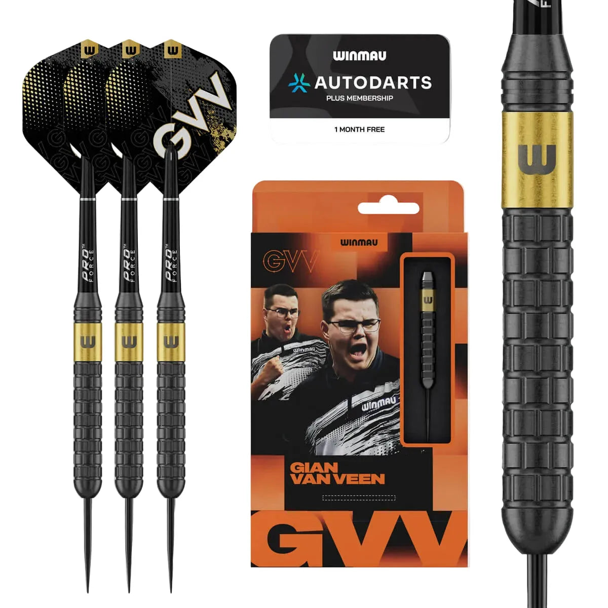 Winmau Gian van Veen Core Brass Steel Tip Darts-1-21 GRAM-Premier Darts