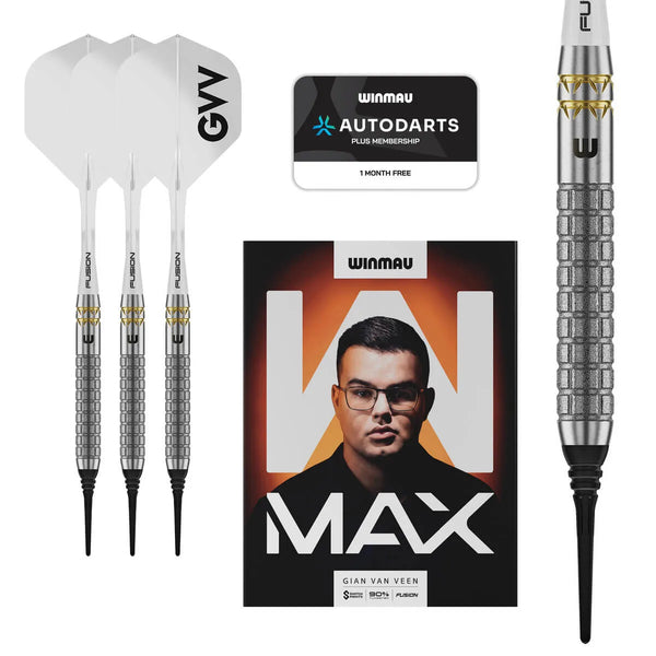 Winmau Gian van Veen W-Max 90% Tungsten Soft Tip Darts-1-18 GRAM-Premier Darts