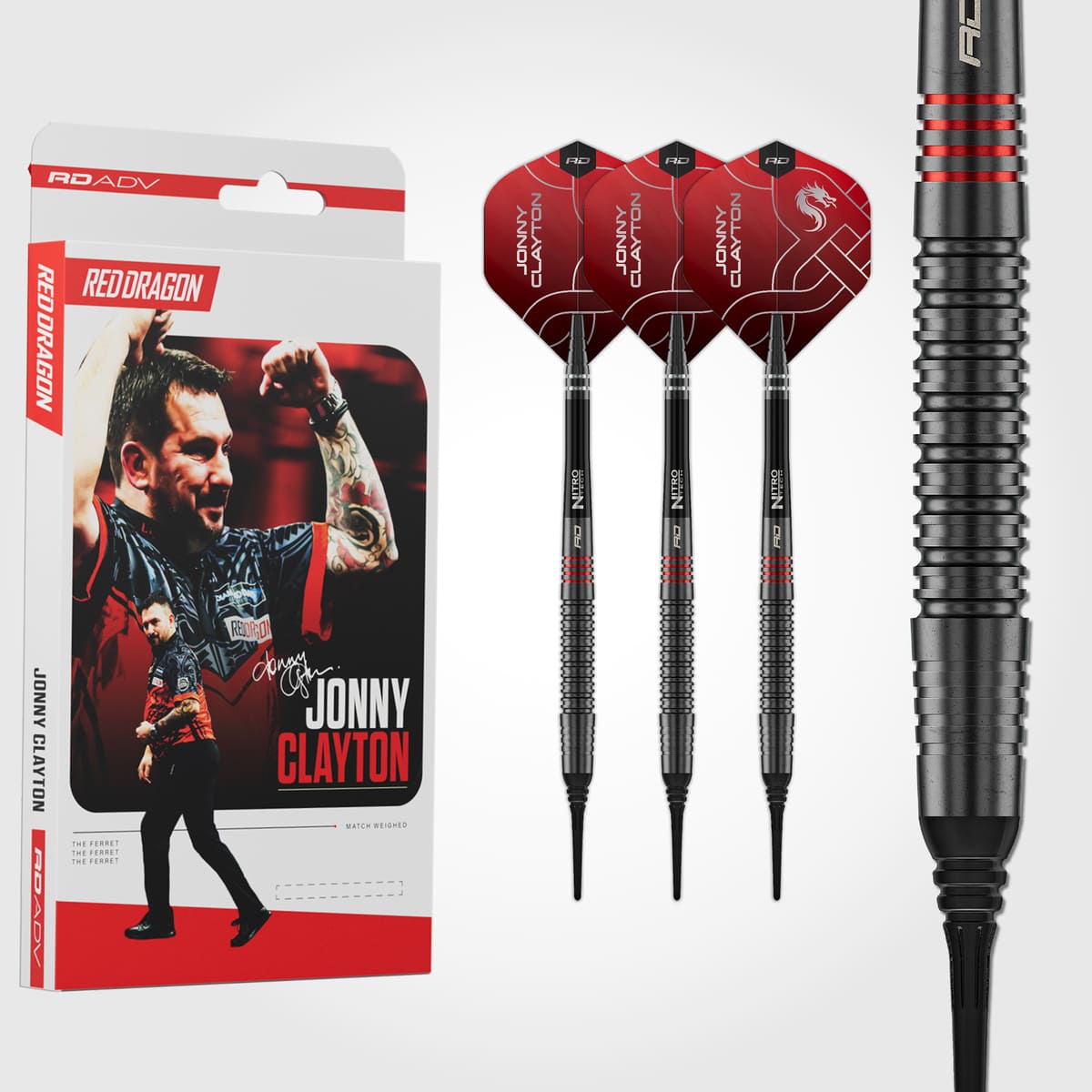 Red Dragon Jonny Clayton RD-ADV 90% Tungsten Soft Tip Darts-4-18 GRAM-Premier Darts