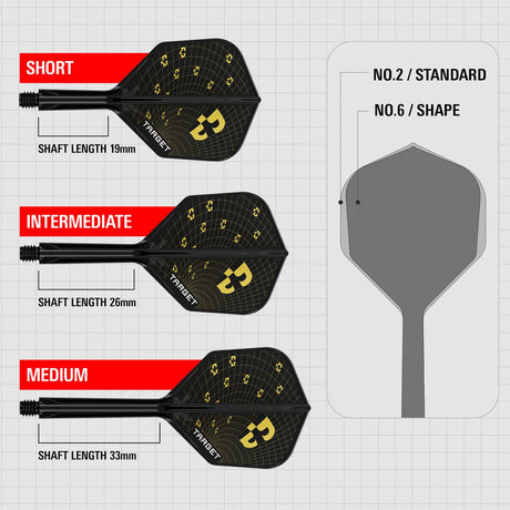 Target Darts Bolide K-Flex Flight System No6-3-Short-Premier Darts