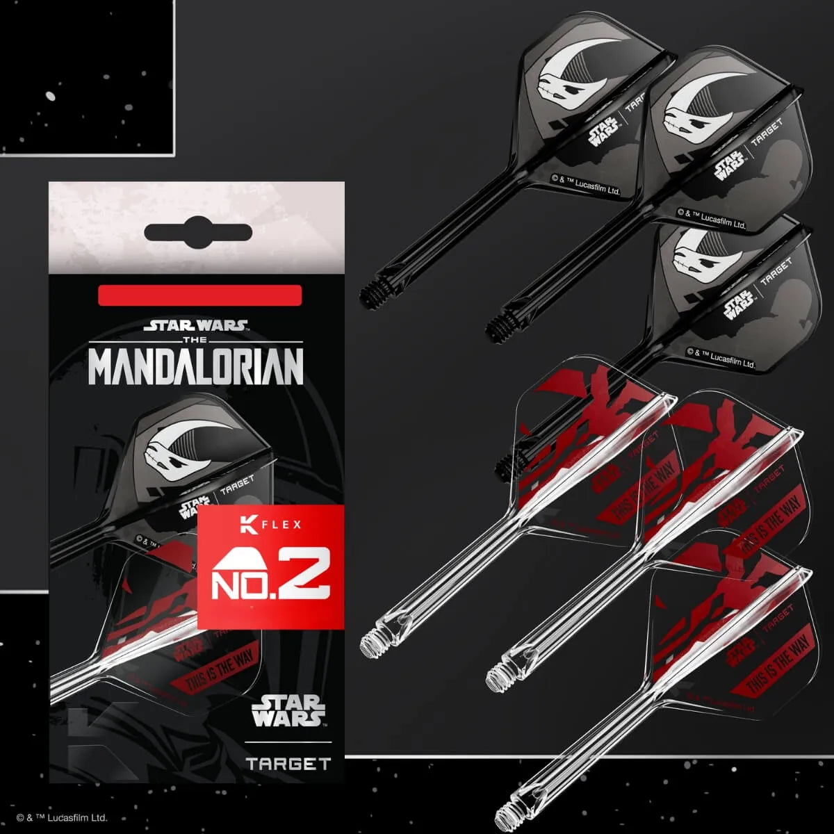 Star Wars | Target Mandalorian K-Flex Flight System No2 Gift Set-2-Short-Premier Darts
