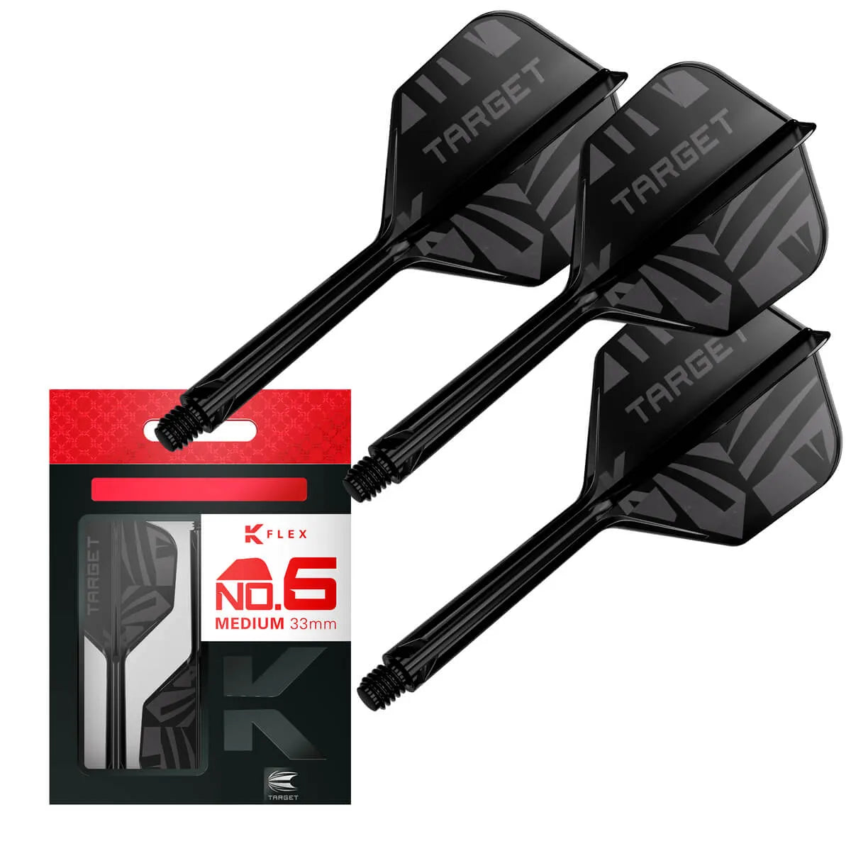 Target Darts K-Flex Flight System No6 2026-8-Black-Medium-Premier Darts