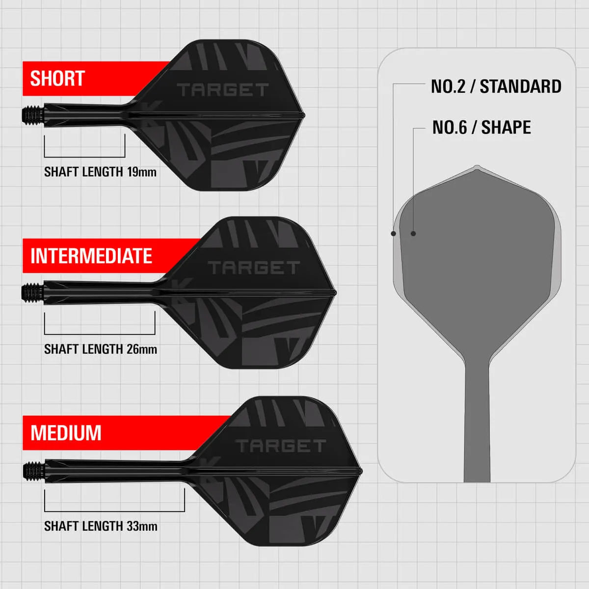 Target Darts K-Flex Flight System No2 2026-4-Black-Short-Premier Darts