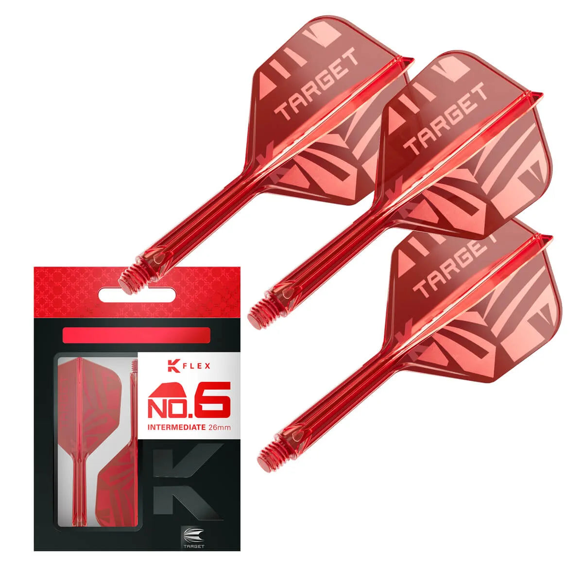 Target Darts K-Flex Flight System No6 2026-13-Red-Intermediate-Premier Darts