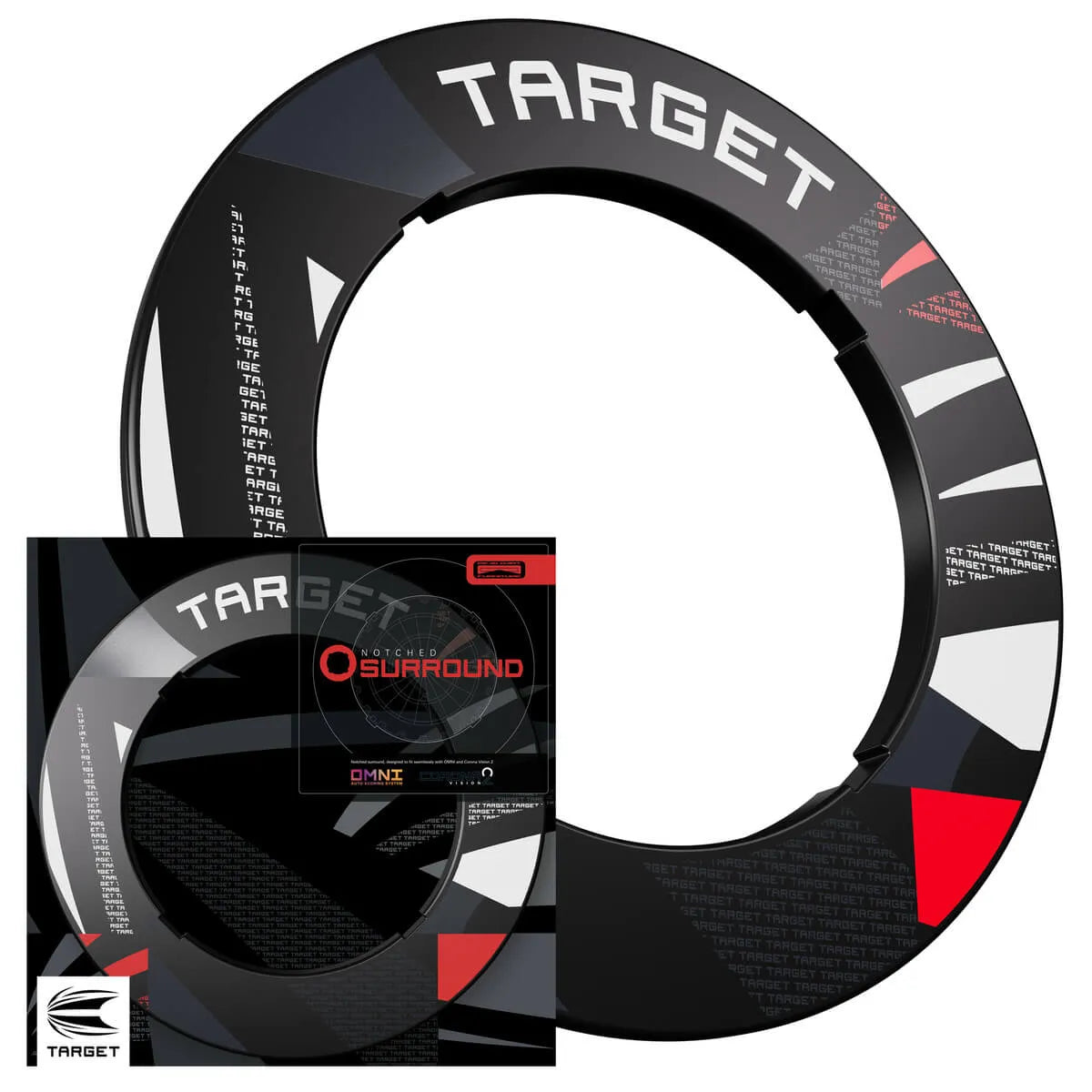 Target Darts Patterned Notched Surround-5-Black-Premier Darts