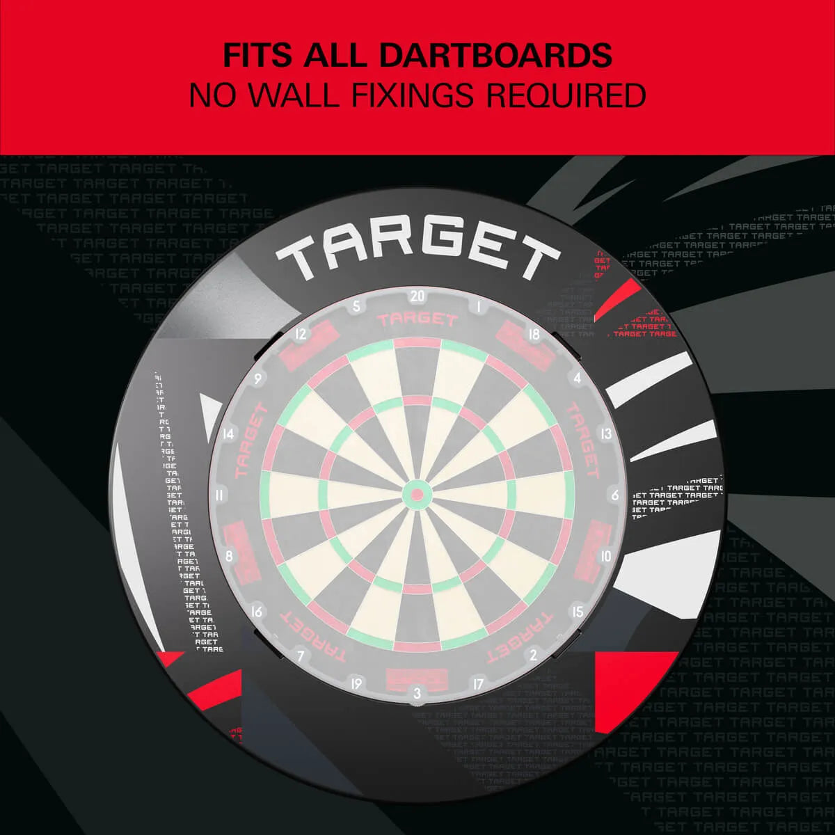 Target Darts Patterned Notched Surround-8-Black-Premier Darts