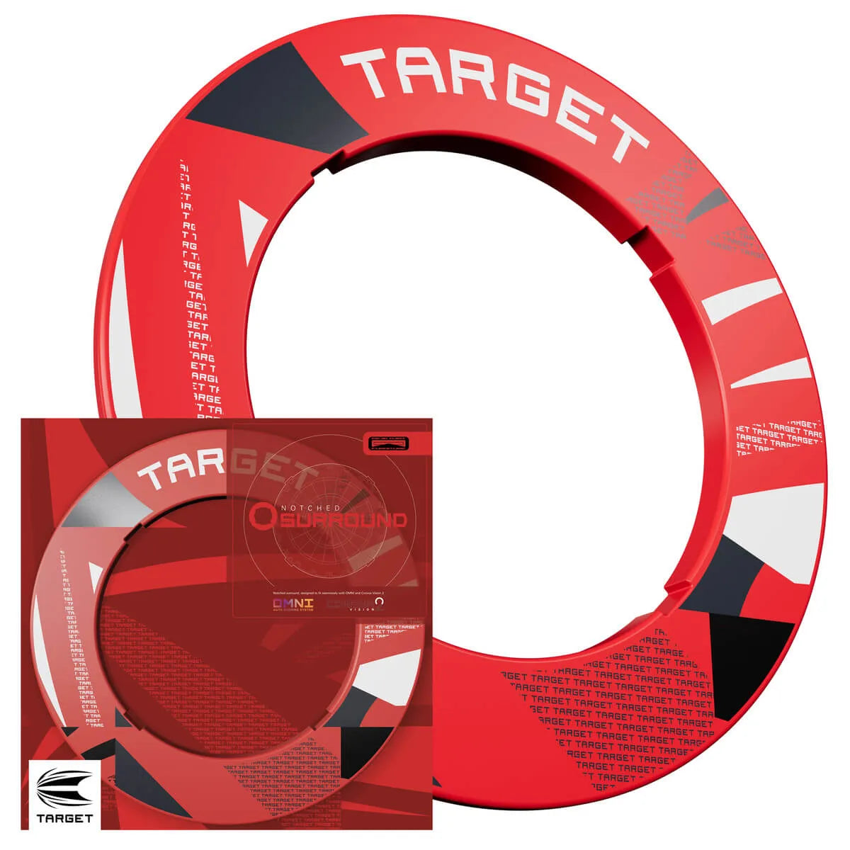 Target Darts Patterned Notched Surround-11-Black-Premier Darts