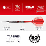 Harrows Damon Heta Geo 90% Tungsten Soft Tip Darts-3-18 GRAM-Premier Darts