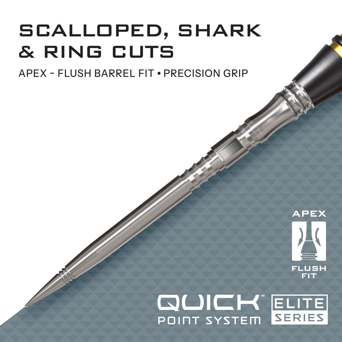Harrows Apex Axis Elite Series Quick Points-5-Black-30mm-Premier Darts