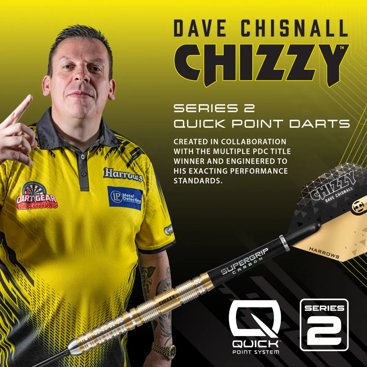 Harrows Chizzy Series 2 QP 90% Tungsten Steel Tip Darts-5-21 GRAM-Premier Darts
