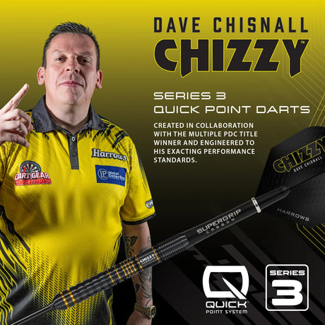 Harrows Chizzy Series 3 QP 90% Tungsten Steel Tip Darts-5-21 GRAM-Premier Darts