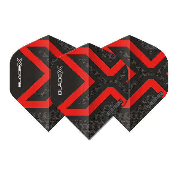 Winmau Prism Delta Metallic Black & Red Premium Standard Dart Flights-1-Premier Darts
