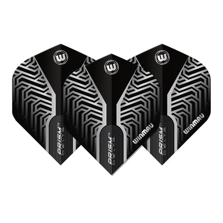 Winmau Prism Delta Black & Silver Premium Standard Dart Flights-1-Premier Darts